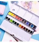 Paul Rubens Watercolor Paint Set Artist Grade, 24 Vivid Colors with Portable Metal Box for Artists, Beginners, Hobbyists, Students