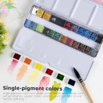 Paul Rubens Watercolor Paint Set Artist Grade, 24 Vivid Colors with Portable Metal Box for Artists, Beginners, Hobbyists, Students