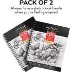 ARTEZA Sketch Book 2-Pack, 9x12 Inches – 200 Sheets, Spiral Bound, 68 lb Acid-Free Drawing Pad for Adults, Teens & Artists for Sketching