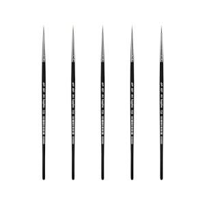 XDT#725 Micro Detail Artist Pin Point Painting Brush Set of 5 Piece #00000 Brushes Set, Acrylic Watercolor Oil, Fine Detailing Painting, Art, Scale Models, Easy Grip Handles.