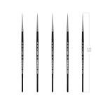 XDT#725 Micro Detail Artist Pin Point Painting Brush Set of 5 Piece #00000 Brushes Set, Acrylic Watercolor Oil, Fine Detailing Painting, Art, Scale Models, Easy Grip Handles.