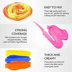 Caliart Acrylic Paint Set With 12 Brushes, 24 Colors (120ml, 4oz) Art Craft Paints for Adults Artists Beginners Painters, Canvas Ceramic Wood Rock Painting Art Supplies Kit