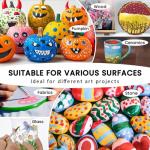 40 Pcs Acrylic Paint Set - 24 Colors (2oz/60ml) with 12 Brushes, 2 Knives & Palette - Rich Pigments for Adults, Kids, Artists & Beginners - Painting on Halloween Pumpkin Canvas Ceramic Rock Wood