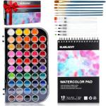 Blablaovy Watercolor Paint, 48 Colors Washable Paint Set, 6 Brush, 6 Refillable Water Brush Pen, Drawing Pad, Palette, Painting sets for Artists Beginners Adult, Water Color Paint Sets for Kids