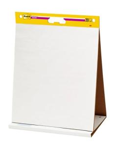 Post-it Super Sticky Tabletop Easel Pad, Great for Virtual Teachers and Students, 20 x 23 Inches, 20 Sheets/Pad, 1 Pad (563R), Portable White Premium Self Stick Flip Chart Paper, Built-in Easel Stand