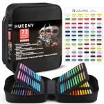 Hureny Colored Pencils for Adult Coloring Books, 72 Colors Drawing Pencils with Soft Oil-Based Cores, Professional Art Supplies for Artists, Vibrant Color Pencil Set In Zipper Case for Teens.