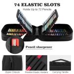 Hureny Colored Pencils for Adult Coloring Books, 72 Colors Drawing Pencils with Soft Oil-Based Cores, Professional Art Supplies for Artists, Vibrant Color Pencil Set In Zipper Case for Teens.