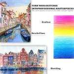 Hureny Colored Pencils for Adult Coloring Books, 72 Colors Drawing Pencils with Soft Oil-Based Cores, Professional Art Supplies for Artists, Vibrant Color Pencil Set In Zipper Case for Teens.