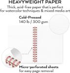 ARTEZA Watercolor Paper, Pack of 3, 30 Sheets Each, 5.5x8.5 Inches Watercolor Pad, 140lb/300gsm, Cold Press, Acid Free Art Paper