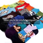 WeciBor Men's Colorful Funny Oil Painting Famous Art Cotton Ankle Socks 12 Pack, Size 7.5-12