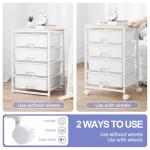 SYKIARIOL Utility Cart with 4 Drawers, Multipurpose Rolling Storage Cart with 4 Drawers and 2 Lockable Wheels, 4-Tier Rolling Storage Cart Organizer for Home Office Dorm, Bright White