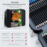 KALOUR 120 Colored Pencils Set with Carry Case, Sketchbook, Blender, Sharpeners & Color Chart, Oil-Based Soft Core,Professional Art Supplies for Adults and Artists