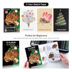 KALOUR 120 Colored Pencils Set with Carry Case, Sketchbook, Blender, Sharpeners & Color Chart, Oil-Based Soft Core,Professional Art Supplies for Adults and Artists