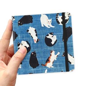 qianshan 4.8" x 4.8" Square Art Sketchbook, 96 Sheets 80 GSM Artistic Drawing Painting Writing Paper,Mixed Media Sketch Book for Dry Media,Hardcover Journal Pocket Sketchbook.Lake Blue Cat