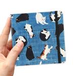 qianshan 4.8" x 4.8" Square Art Sketchbook, 96 Sheets 80 GSM Artistic Drawing Painting Writing Paper,Mixed Media Sketch Book for Dry Media,Hardcover Journal Pocket Sketchbook.Lake Blue Cat