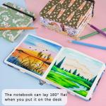 qianshan 4.8" x 4.8" Square Art Sketchbook, 96 Sheets 80 GSM Artistic Drawing Painting Writing Paper,Mixed Media Sketch Book for Dry Media,Hardcover Journal Pocket Sketchbook.Lake Blue Cat