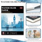 Water Color Paper 8.5 x 11, Water Color Sketch Books 16 Sheets (32 Pages), Cold Pressed 140 lb Watercolor Paper Pad, 300gsm Thick Paper for Watercolor Painting, Drawing & Art Supplies.