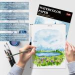 Water Color Paper 8.5 x 11, Water Color Sketch Books 16 Sheets (32 Pages), Cold Pressed 140 lb Watercolor Paper Pad, 300gsm Thick Paper for Watercolor Painting, Drawing & Art Supplies.