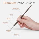 Nicpro 32pcs Paint Brush Set, Professional Paintbrushes with Paint Spatula and Cloth Roll Case, Craft Paint Brushes for Acrylic Painting, Oil, Watercolor, Gouache, Art Supplies for Artists Beginners