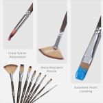 Nicpro 32pcs Paint Brush Set, Professional Paintbrushes with Paint Spatula and Cloth Roll Case, Craft Paint Brushes for Acrylic Painting, Oil, Watercolor, Gouache, Art Supplies for Artists Beginners