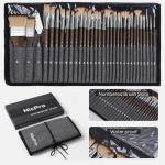 Nicpro 32pcs Paint Brush Set, Professional Paintbrushes with Paint Spatula and Cloth Roll Case, Craft Paint Brushes for Acrylic Painting, Oil, Watercolor, Gouache, Art Supplies for Artists Beginners