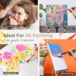 Nicpro 32pcs Paint Brush Set, Professional Paintbrushes with Paint Spatula and Cloth Roll Case, Craft Paint Brushes for Acrylic Painting, Oil, Watercolor, Gouache, Art Supplies for Artists Beginners