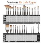 Nicpro 32pcs Paint Brush Set, Professional Paintbrushes with Paint Spatula and Cloth Roll Case, Craft Paint Brushes for Acrylic Painting, Oil, Watercolor, Gouache, Art Supplies for Artists Beginners