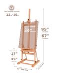 DJAR Wooden H Frame Studio Art Easel for Painting, 67’’-95’’ Adjustable Height, Large Wood Artist Floor Easel, Hold Canvas up to 49’’, for Adults, Beginner