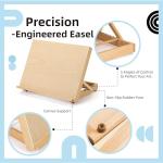 Tabletop Easel for Painting, Adjustable 5-Angle Drawing Table & Drafting Board for Diamond Art, Sketching and Puzzles, Solid Beech Wood 16.5" x 12.5" Art Easel with Non-Slip Feet – TX Liteart