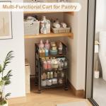 5-Tier Craft Organizer Cart with Wheels-Storage Cart with Drawers,Lockable Wheels Rolling Utility Cart,Makeup Cart with DIY Divider,Office Supply Organizer Storage for Studio,Office,Bedroom,Black