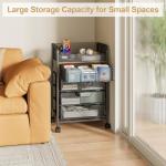 5-Tier Craft Organizer Cart with Wheels-Storage Cart with Drawers,Lockable Wheels Rolling Utility Cart,Makeup Cart with DIY Divider,Office Supply Organizer Storage for Studio,Office,Bedroom,Black