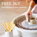 10 Pieces Wooden Clay Sculpting Tools, Double Ended Ceramic Wooden Clay Modeling Sculpture Tools Pottery Dough Modeling Tool Kit for Cutting Carving Shaping Detailing