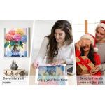 Hydrangea Diamond Painting Kits for Adults-Flowers Diamond Art Kits for Adults,5D Diamond Painting Flowers,DIY Full Drill Diamond Painting Flower Gem Art and Crafts 12x16inch