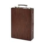 KINGART Adjustable Wood Table Sketchbox Easel, Premium Beechwood Espresso Stain - Portable Artist Desktop Storage Case, Hold All Supplies