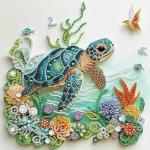 ZQEATRY Sea Turtle Animal Special Shape Diamond Art Kits for Adults,5D Diamond Painting Kits for Beginner,DIY Diamond Crystal Rhinestones Painting Kits for Home Wall Decor Gift 11.8 X 11.8inch