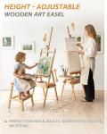 Foldable & Adjustable Art Easel with Storage Drawer Trays, Beech Wooden Easel Stand for Painting,H Frame Artist Easel for Painting Easel for Adults,Wood Easel Stand for Artist Students Studio