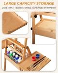 Foldable & Adjustable Art Easel with Storage Drawer Trays, Beech Wooden Easel Stand for Painting,H Frame Artist Easel for Painting Easel for Adults,Wood Easel Stand for Artist Students Studio