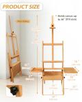 Foldable & Adjustable Art Easel with Storage Drawer Trays, Beech Wooden Easel Stand for Painting,H Frame Artist Easel for Painting Easel for Adults,Wood Easel Stand for Artist Students Studio