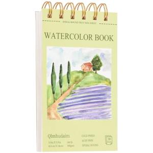 Watercolor Paper Pad 3.5x5.5 Inch | 30 Sheets 140lb/300g,Spiral-Bound, Tear-Resistant & No-Bleed | Artist-Grade for Water Color Paper/Ink | Compact Travel Sketchbook (Adults, Students, Outdoor)