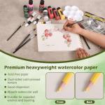 Watercolor Paper Pad 3.5x5.5 Inch | 30 Sheets 140lb/300g,Spiral-Bound, Tear-Resistant & No-Bleed | Artist-Grade for Water Color Paper/Ink | Compact Travel Sketchbook (Adults, Students, Outdoor)