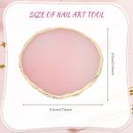 Pengxiaomei 2 Pcs Resin Nail Art Palette, Nail Polish Palette Nail Art Tools Gold Edge Nail Stuff Nail Art Display Board