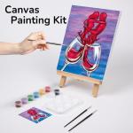 VOCHIC Couple Canvas Painting Kit Pre Drawn Canvas for Painting for Adult Party Kit Paint and Sip Party Supplies Wine Glasses Paint Art Set 8x10 inch Valentine