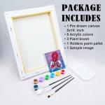 VOCHIC Couple Canvas Painting Kit Pre Drawn Canvas for Painting for Adult Party Kit Paint and Sip Party Supplies Wine Glasses Paint Art Set 8x10 inch Valentine