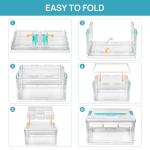 Vtopmart 24 QT Clear Plastic Craft Organizer with Removable Trays and Dividers, Storage Box for Coloring Books, Modeling Clay, Molds and Art Supplies, 1 Pack