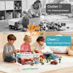 Vtopmart 24 QT Clear Plastic Craft Organizer with Removable Trays and Dividers, Storage Box for Coloring Books, Modeling Clay, Molds and Art Supplies, 1 Pack