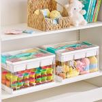 Vtopmart 24 QT Clear Plastic Craft Organizer with Removable Trays and Dividers, Storage Box for Coloring Books, Modeling Clay, Molds and Art Supplies, 1 Pack