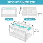 Vtopmart 24 QT Clear Plastic Craft Organizer with Removable Trays and Dividers, Storage Box for Coloring Books, Modeling Clay, Molds and Art Supplies, 1 Pack