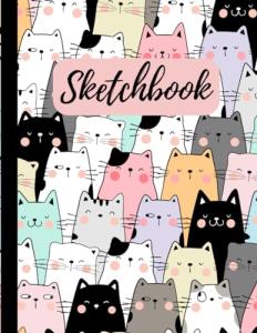 Sketch Book for Drawing - Cute Cat Cover: 100 Pages 8.5 x 11 inches Large Sketchpad Notebook for Journaling, Scribbles, Writing, Crayon Coloring Sketching or Doodling | Great Gift for All Ages