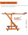 DJAR Adjustable Large H-Frame Art Easel, Hold 1 or 2 Canvas up to 79", Solid Beech Wood Painting Stand for Adults, Movable Heavy Duty Tilts Flat Wooden Artist Studio Easel for Painting, Walnut