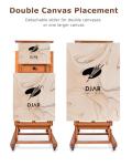 DJAR Adjustable Large H-Frame Art Easel, Hold 1 or 2 Canvas up to 79", Solid Beech Wood Painting Stand for Adults, Movable Heavy Duty Tilts Flat Wooden Artist Studio Easel for Painting, Walnut